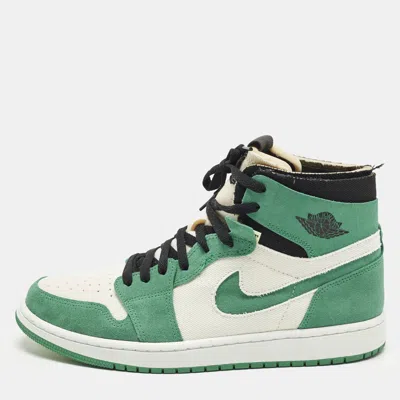 Pre-owned Air Jordans Jordan 1 Zoom Air Cmft Stadium Green Size 44.5 Multicolor Canvas And Suede High Top Sneakers