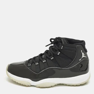 Pre-owned Air Jordans Jordan 11 Retro Jubilee 25th Anniversary Size 45.5 Black Canvas And Patent Leather High Top Sneakers