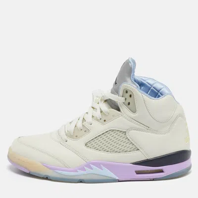 Pre-owned Air Jordans Jordan Cream Leather Jordan 5 Retro Dj Khaled We The Best Sail Sneakers Size 45