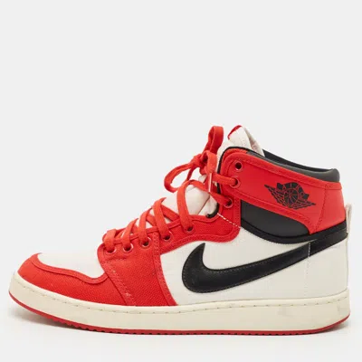 Pre-owned Air Jordans Multicolor Canvas And Leather Jordan 1 Retro Ajko Chicago Sneakers Size 43