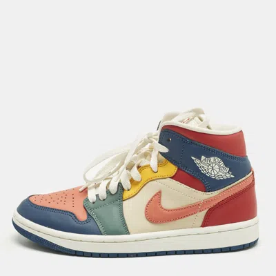 Pre-owned Air Jordans Multicolor Leather Air Jordan 1 High Top Sneakers Size 38.5