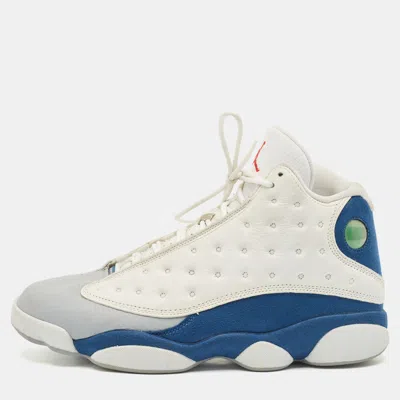 Pre-owned Air Jordans Multicolor Leather And Durabuck Jordan 13 Retro French Blue Sneakers Size 45