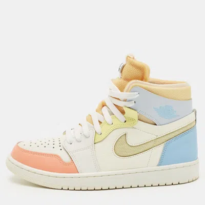 Pre-owned Air Jordans Multicolor Leather And Mesh Jordan 1 High Zoom Air Cmft To My First Coach Sneakers Size 42.5