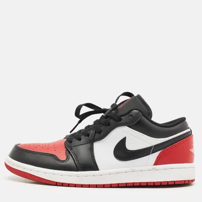 Pre-owned Air Jordans Multicolor Leather Jordan 1 Low Bred Toe Sneakers Size 42