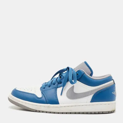 Pre-owned Air Jordans Multicolor Leather Jordan 1 Low True Blue Sneakers Size 41