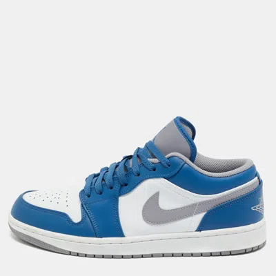 Pre-owned Air Jordans Multicolor Leather Jordan 1 Low True Blue Sneakers Size 43