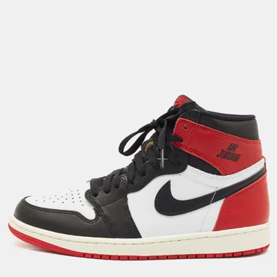 Pre-owned Air Jordans Multicolor Leather Jordan 1 Retro High Og Black Toe Reimagined Sneakers Size 42