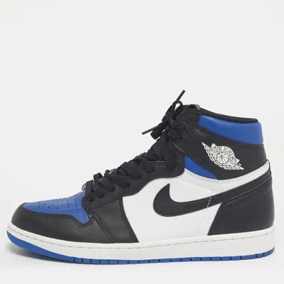 Pre-owned Air Jordans Multicolor Leather Jordan 1 Retro High Royal Toe Sneakers Size 45.5