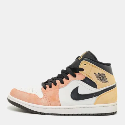 Pre-owned Air Jordans Multicolor Suede And Leather Jordan 1 Mid Se Flight Club Sneakers Size 42