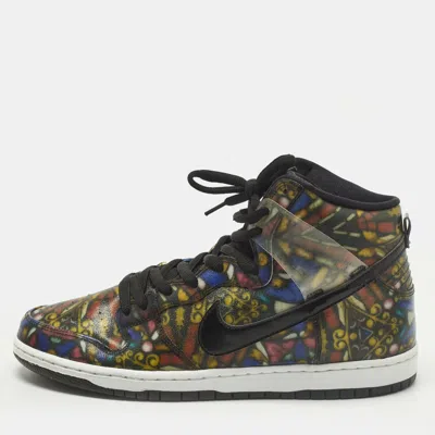 Pre-owned Air Jordans Sb Dunk High Concepts Size 45.5 Multicolor Leather And Pvc High Top Sneakers