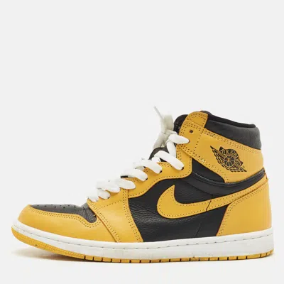 Pre-owned Air Jordans Tricolor Leather Jordan 1 Retro High Og Sneakers Size 41 In Black