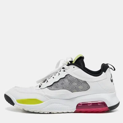 Pre-owned Air Jordans White Leather Jordan Air Max 200 Vibrant Sneakers Size 46