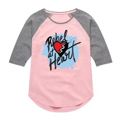 Air Waves Big Kid Girls Crew Neck 3/4 Sleeve Descendants T-shirt In Pink