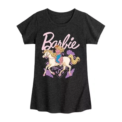 Air Waves Big Kid Girls Crew Neck Short Sleeve Barbie T-shirt In Black