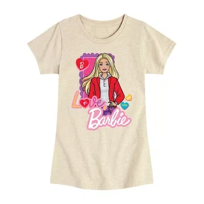 Air Waves Big Kid Girls Crew Neck Short Sleeve Barbie T-shirt In Neutral