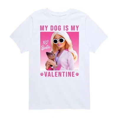 Air Waves Big Kid Girls Crew Neck Short Sleeve Barbie T-shirt In Pink