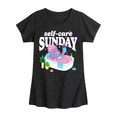 Air Waves Big Kid Girls Crew Neck Short Sleeve Care Bears T-shirt In Black