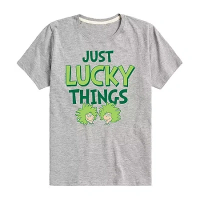 Air Waves Big Kid Girls Crew Neck Short Sleeve Classic Fit Dr. Seuss Graphic T-shirt In Gray