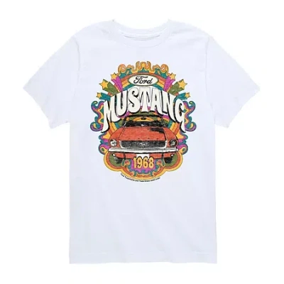 Air Waves Big Kid Girls Crew Neck Short Sleeve Classic Fit Graphic T-shirt In White