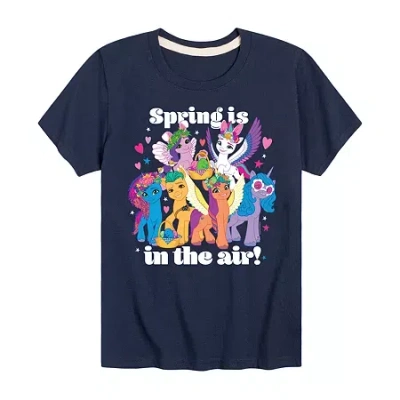 Air Waves Big Kid Girls Crew Neck Short Sleeve Classic Fit My Little Pony Graphic T-shirt In Blue