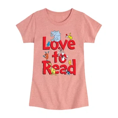 Air Waves Big Kid Girls Crew Neck Short Sleeve Dr. Seuss T-shirt In Pink