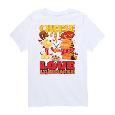 Air Waves Big Kid Girls Crew Neck Short Sleeve Garfield T-shirt In White