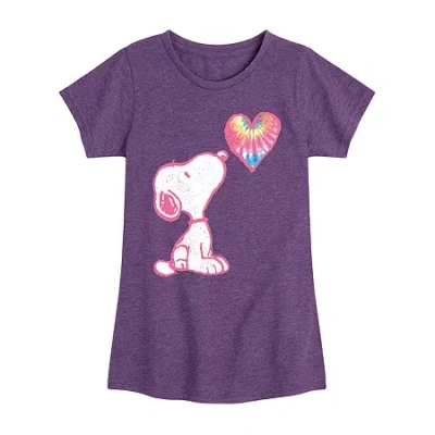 Air Waves Big Kid Girls Crew Neck Short Sleeve Peanuts T-shirt In Purple