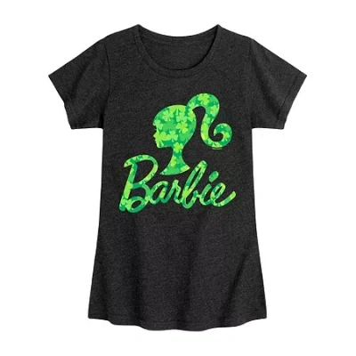 Air Waves Big Kid Girls Round Neck Short Sleeve Classic Fit Barbie Graphic T-shirt In Black