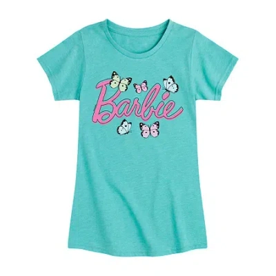 Air Waves Big Kid Girls Round Neck Short Sleeve Classic Fit Barbie Graphic T-shirt In Blue