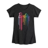 Air Waves Big Kid Girls Round Neck Short Sleeve Classic Fit Barbie Graphic T-shirt In Gray