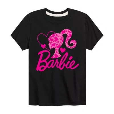 Air Waves Big Kid Girls Round Neck Short Sleeve Classic Fit Barbie Graphic T-shirt In Black