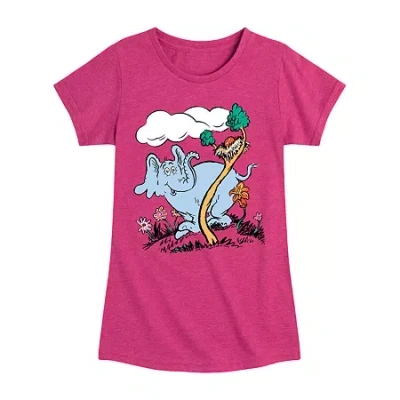 Air Waves Big Kid Girls Round Neck Short Sleeve Classic Fit Dr. Seuss Graphic T-shirt In Pink