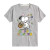 Air Waves Big Kid Girls Round Neck Short Sleeve Classic Fit Peanuts Graphic T-shirt In Gray