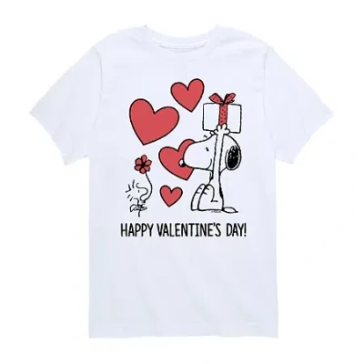 Air Waves Big Kid Girls Round Neck Short Sleeve Classic Fit Peanuts Graphic T-shirt In White
