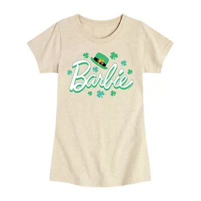 Air Waves Big Kid Girls Round Neck Short Sleeve Regular Fit Barbie Graphic T-shirt In Neutral
