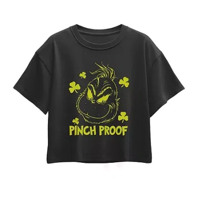 Air Waves Big Kid Girls Round Neck Short Sleeve Regular Fit Snoopy Graphic T-shirt In Black