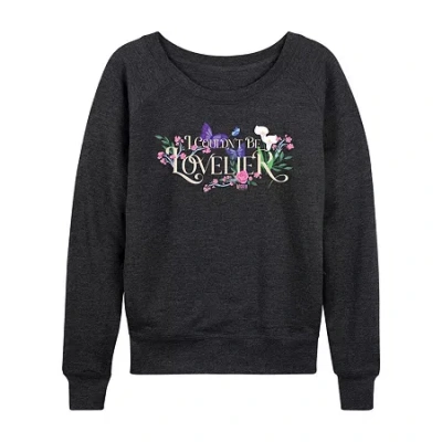 Air Waves Couldnt Be Lovelier Womens Boat Neck Long Sleeve Wicked Graphic T-shirt In Black