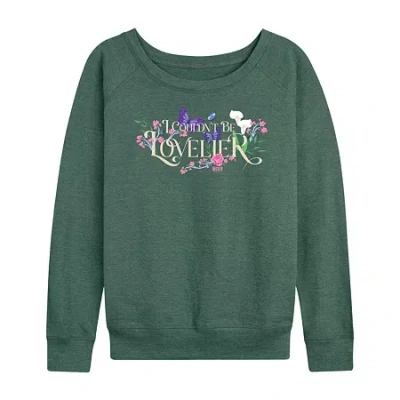 Air Waves Couldnt Be Lovelier Womens Boat Neck Long Sleeve Wicked Graphic T-shirt In Green