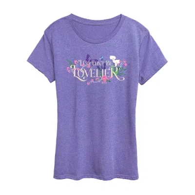 Air Waves Couldnt Be Lovelier Womens Crew Neck Short Sleeve Wicked Graphic T-shirt In Purple