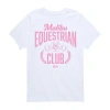 Air Waves Equestrian Club Big Kid Girls Crew Neck Short Sleeve Classic Fit Barbie Graphic T-shirt In White