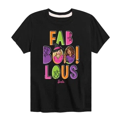 Air Waves Faboolous Big Kid Girls Crew Neck Short Sleeve Barbie T-shirt In Black