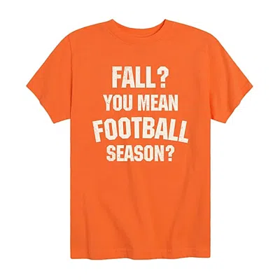 Air Waves Fall Football Season Little & Big Kid Boys Crew Neck Short Sleeve Regular Fit Graphic T-shirt In Orange