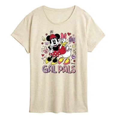 Air Waves Gal Pals Womens Crew Neck Short Sleeve Classic Fit Minnie Mouse Graphic T-shirt In Multi