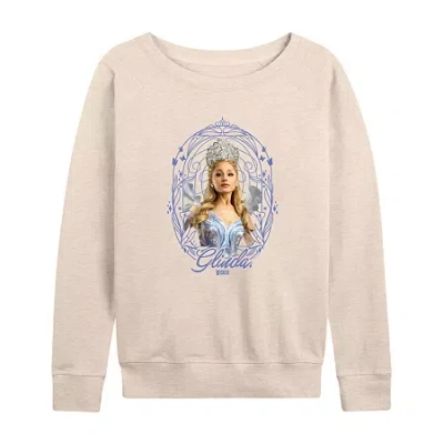 Air Waves Glinda Frame Womens Boat Neck Long Sleeve Regular Fit Wicked Graphic T-shirt In Neutral