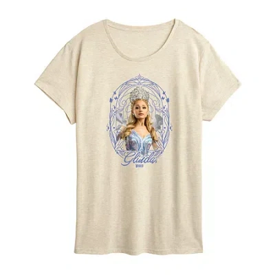 Air Waves Glinda Frame Womens Scoop Neck Short Sleeve Regular Fit Wicked Graphic T-shirt In Neutral