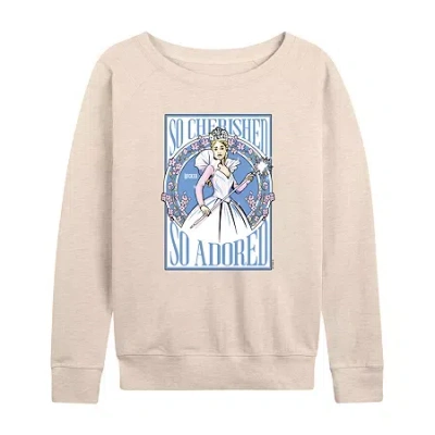 Air Waves Glinda Poster Womens Boat Neck Long Sleeve Wicked Graphic T-shirt In Pink