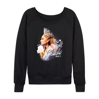 Air Waves Glinda Profile Womens Boat Neck Long Sleeve Regular Fit Wicked Graphic T-shirt In Multi