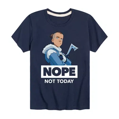 Air Waves Little & Big Kid Boys Crew Neck Short Sleeve Regular Fit Avatar-the Last Airbender Graphic T-shirt In Blue