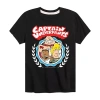 Air Waves Little & Big Kid Boys Crew Neck Short Sleeve Regular Fit Captain Underpants Graphic T-shirt In Black