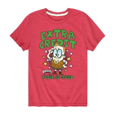 Air Waves Little & Big Kid Boys Crew Neck Short Sleeve Regular Fit Captain Underpants Graphic T-shirt In Red